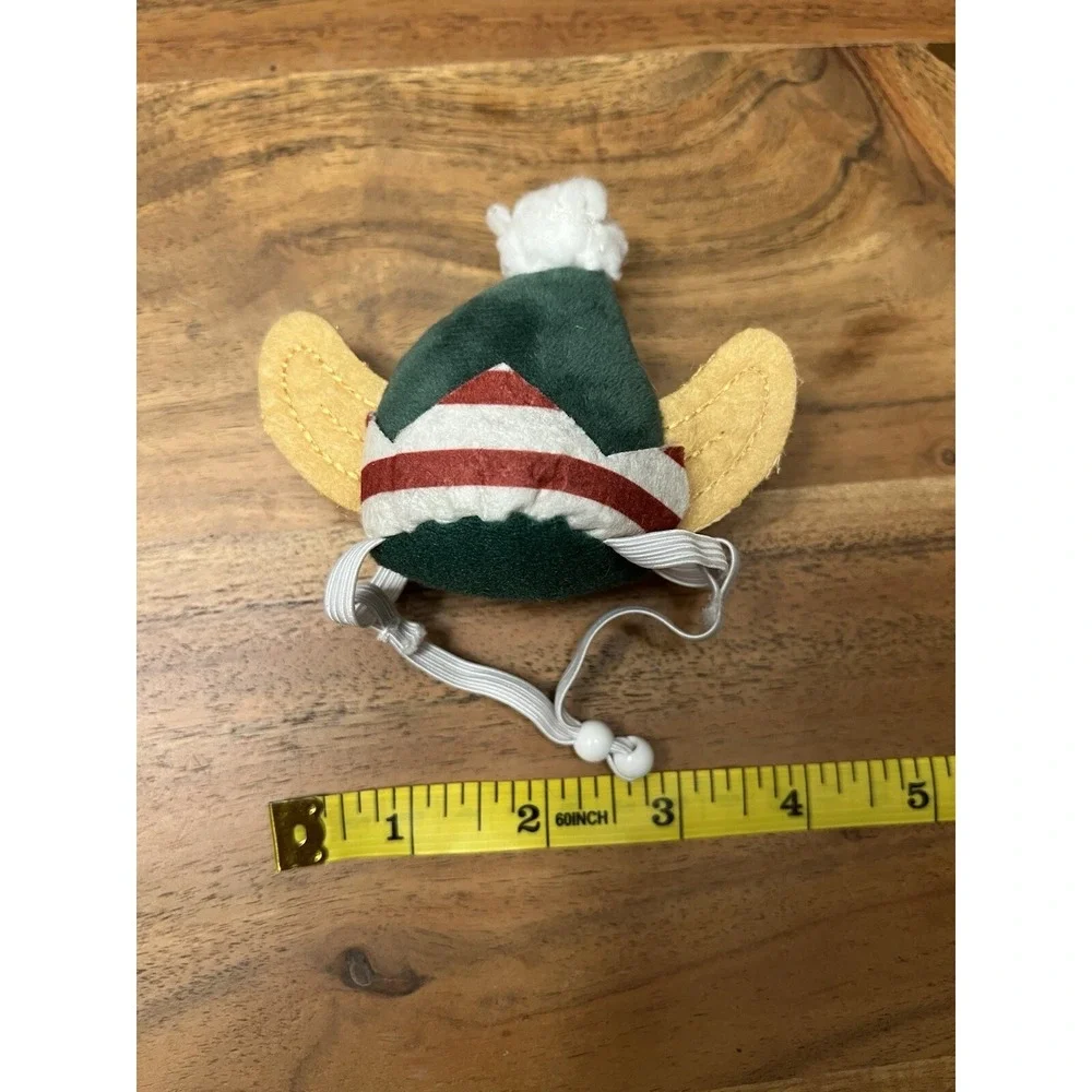 Green Christmas Elf Pet Costume Set Hat Collar Shoes Small Dog Cat Holiday